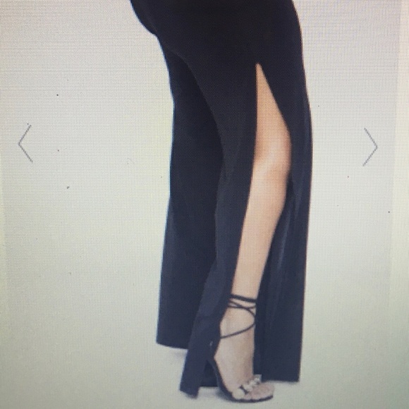 Plus Black WideLeg Slinky Trouser - Picture 6 of 6